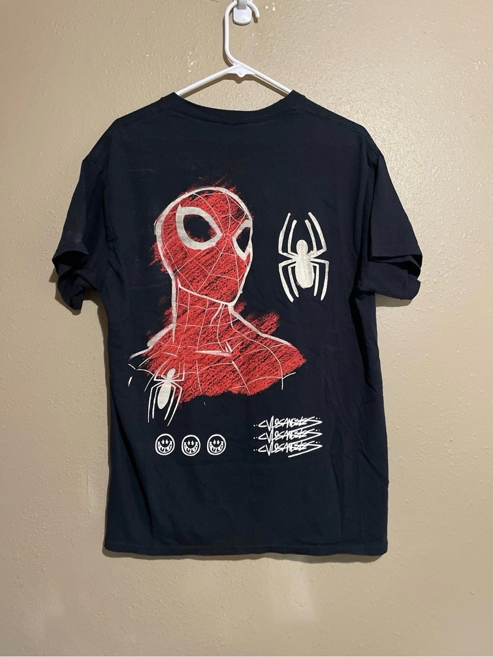 Marvel Spider-Man Back Graphic Black T-Shirt Adult L